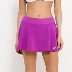 Nike Dri-FIT Tennis Skirt Skort L Pink Purple Built-In Shorts Pickleball Tennis